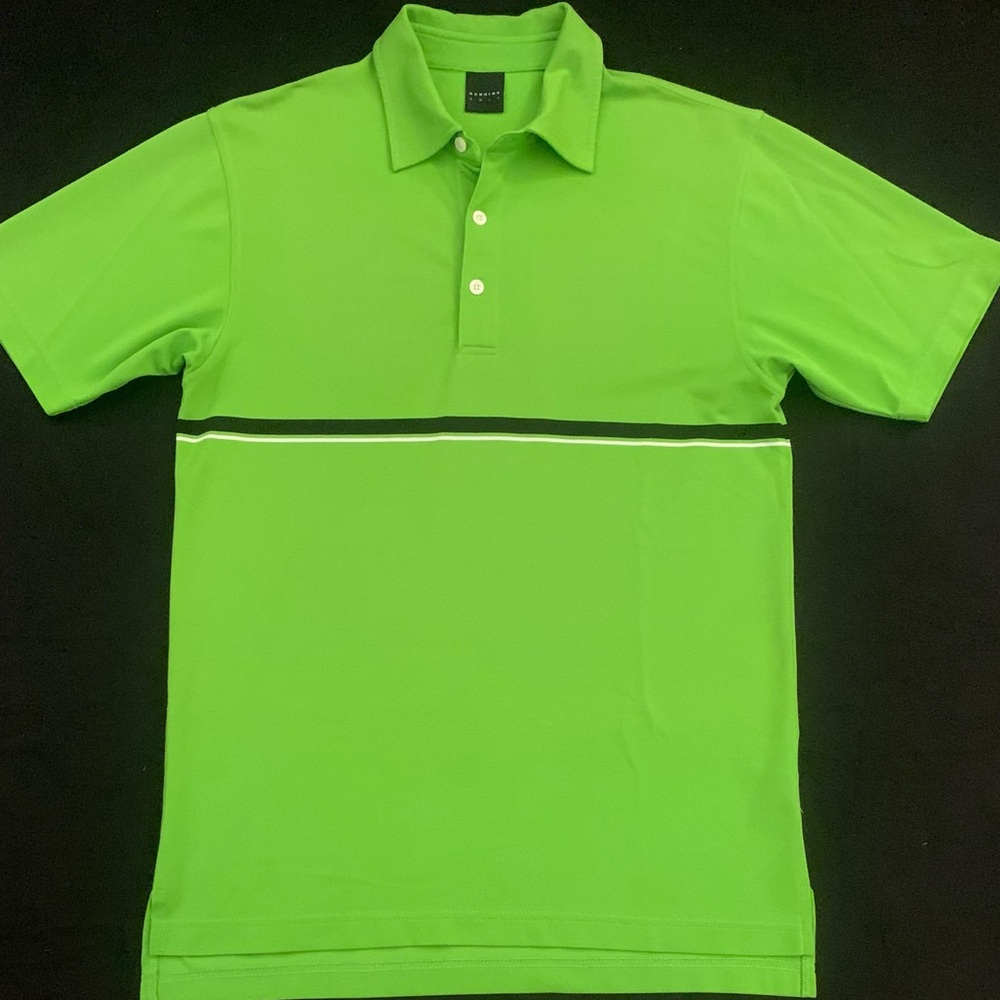 DUNNING GOLF SS All Poly Twin Striped Polo
